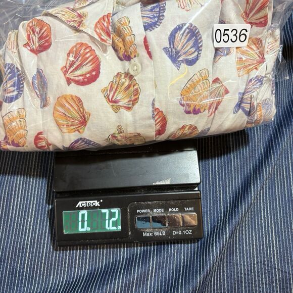 Henry Grethel Shirt M Linen Blend Seashell Print Coastal Resortcore Beach Vibe - Picture 7 of 7